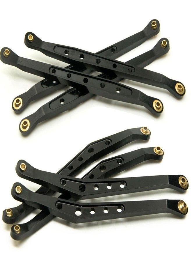 Que-T 8 Pcs Aluminum Linkage Rod Arm Set/Upper and Lower Suspension Links Set of 8 for 1/10 Axial Wraith 90018 RC Truck (Black, Type A) - Image 2